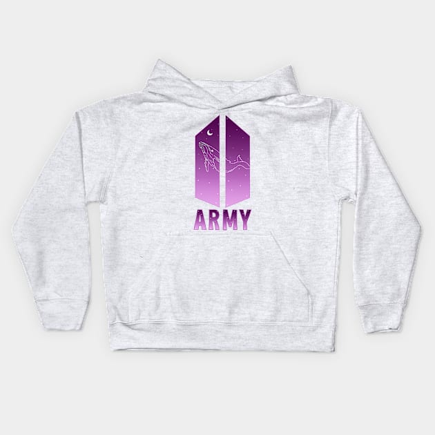 ARMY BTS Whalien Kids Hoodie by Artimas Studio